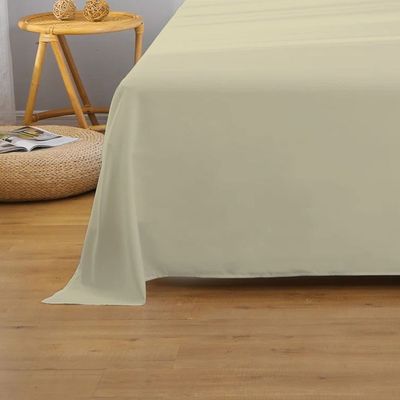 Cotton Home 1pcs Flat Sheet Super Soft 160X220cm Beige dk