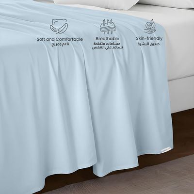 Cotton Home 1pcs Flat Sheet Super Soft 160X220cm Sky Blue