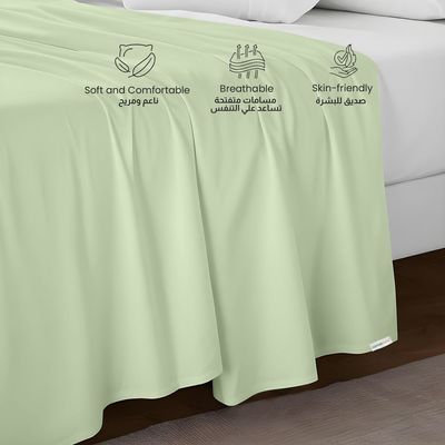 Cotton Home 1pcs Flat Sheet Super Soft 160X220cm Mint Green