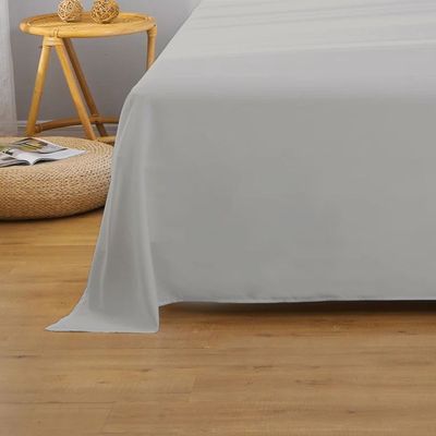 Cotton Home 1pcs Flat Sheet Super Soft 160X220cm Grey