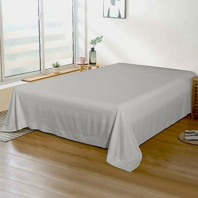 Cotton Home 1pcs Flat Sheet Super Soft 160X220cm Grey