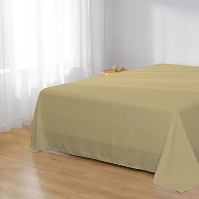 1pcs Flat Sheet Super Soft 160X220cm Mustard