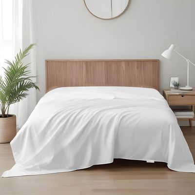 Cotton Home 1pcs Flat Sheet Super Soft 200X220cm White
