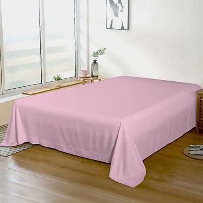 Cotton Home 1pcs Flat Sheet Super Soft 200X220cm Pink