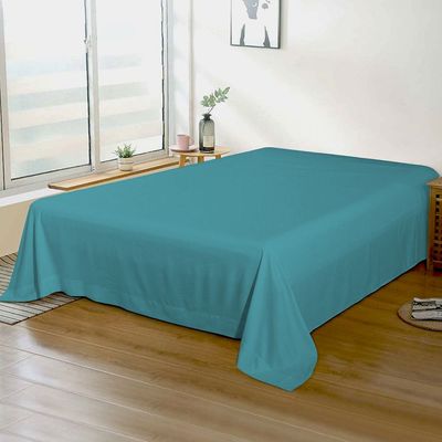 1pcs Flat Sheet Super Soft 200X220cm Teal