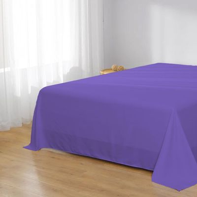 Cotton Home 1pcs Flat Sheet Super Soft 200X220cm Violet