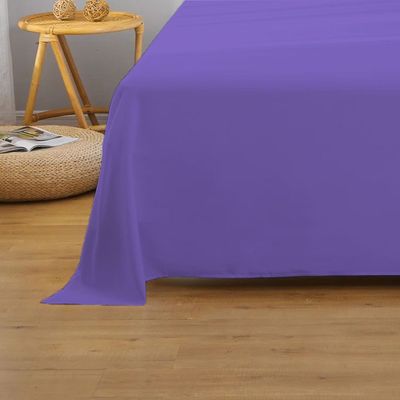 Cotton Home 1pcs Flat Sheet Super Soft 200X220cm Violet