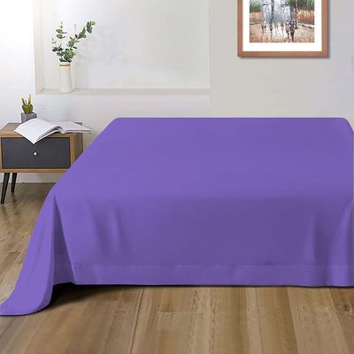 Cotton Home 1pcs Flat Sheet Super Soft 200X220cm Violet