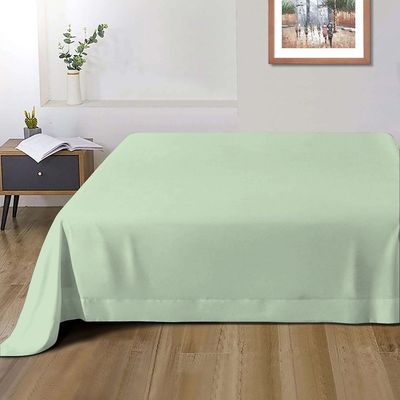 Cotton Home 1pcs Flat Sheet Super Soft 200X220cm Mint Green