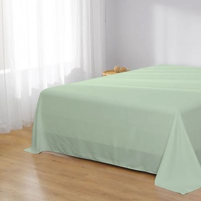 Cotton Home 1pcs Flat Sheet Super Soft 200X220cm Mint Green