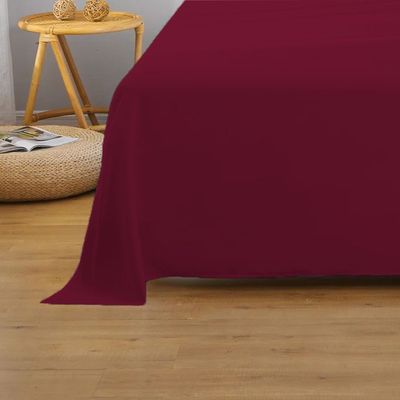 Cotton Home 1pcs Flat Sheet Super Soft 200X220cm Burgundy