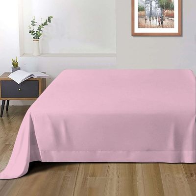 Cotton Home 1pcs Flat Sheet Super Soft 220X240cm Pink