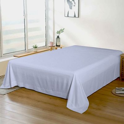 Cotton Home 1pcs Flat Sheet Super Soft 220X240cm Sky Blue