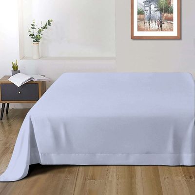 Cotton Home 1pcs Flat Sheet Super Soft 220X240cm Sky Blue