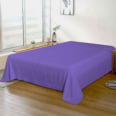 Cotton Home 1pcs Flat Sheet Super Soft 220X240cm Violet