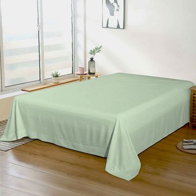 Cotton Home 1pcs Flat Sheet Super Soft 220X240cm Mint Green
