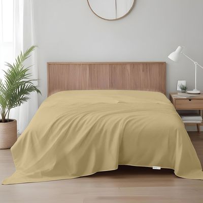 1pcs Flat Sheet Super Soft 220X240cm Mustard