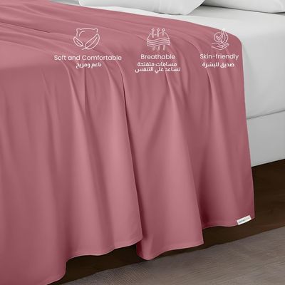 Cotton Home 1pcs Flat Sheet Super Soft 240X260cm Muave