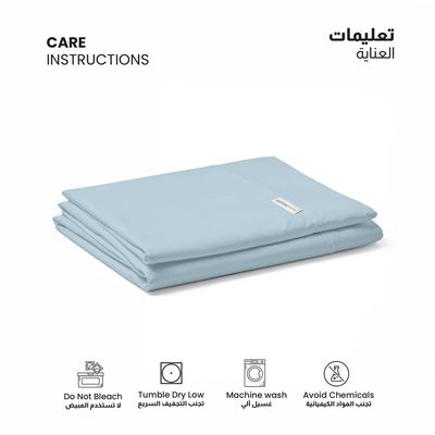 Cotton Home 1pcs Flat Sheet Super Soft 240X260cm Metallic Blue