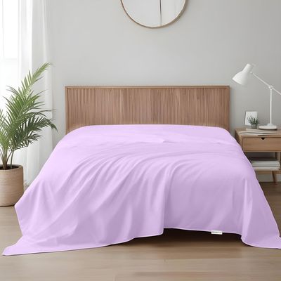 Cotton Home 1pcs Flat Sheet Super Soft 240X260cm Light Purple