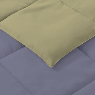 Adult 3pc Set Reversible Comforter -220x240 with 2 Pillowsham 50x75+5cm Reverse Mustard and Front Silver 