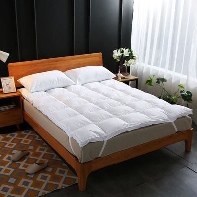  Mattress Topper, 140 x 200 + 5 cm Size, Super Soft White