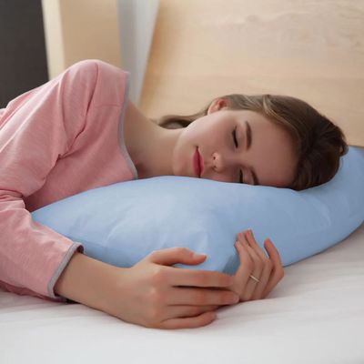 Cotton Home V-Shaped Pillow -70x70 cm, Blue 
