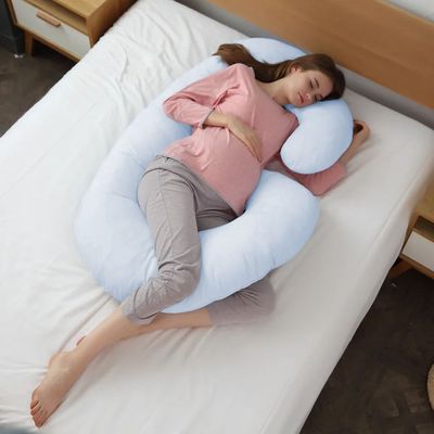 Cotton Home Pregnency Pillow -80x130 cm, Blue 