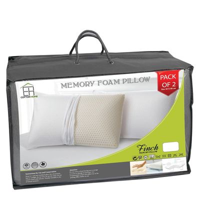 Cotton Home Rest Memory Foam Pillow White ,60x40+10cm Pack of 2 