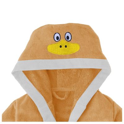  Bear Embroidered Kids Bathrobe with Hood and Tie Up BeLight - Peach, 04-06 year