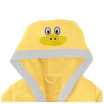  Duck Embroidered Kids Bathrobe with Hood and Tie Up BeLight - Yellow, 04-06 year