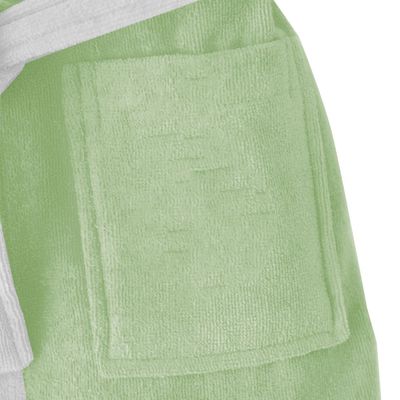  Polar Bear Embroidered Kids Bathrobe with Hood and Tie Up BeLight - Mint Green,08-10year