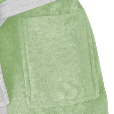  Polar Bear Embroidered Kids Bathrobe with Hood and Tie Up BeLight - Mint Green,10-12year