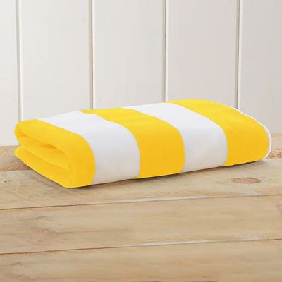  100% Cotton Striped pool Towel -90x180cm ,Yellow 