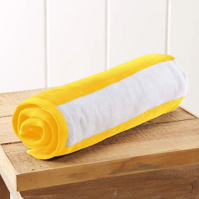  100% Cotton Striped pool Towel -90x180cm ,Yellow 