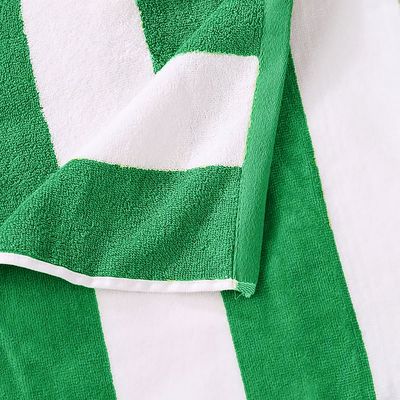  100% Cotton Striped pool Towel -90x180cm ,Green 