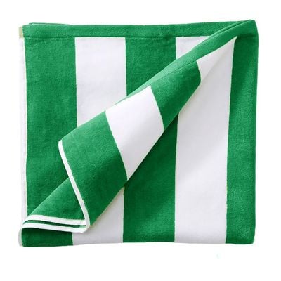  100% Cotton Striped pool Towel -90x180cm ,Green 