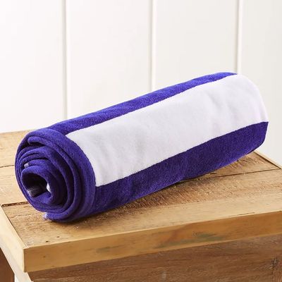  100% Cotton Striped pool Towel -90x180cm ,Navy Blue 