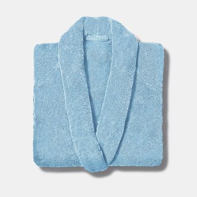  Cotton Home Bathrobe with Pockets Terry - Sky Blue