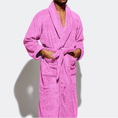  Cotton Home Bathrobe with Pockets Terry - Dusty Pink
