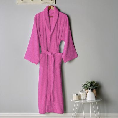  Cotton Home Bathrobe with Pockets Terry - Rose Pink