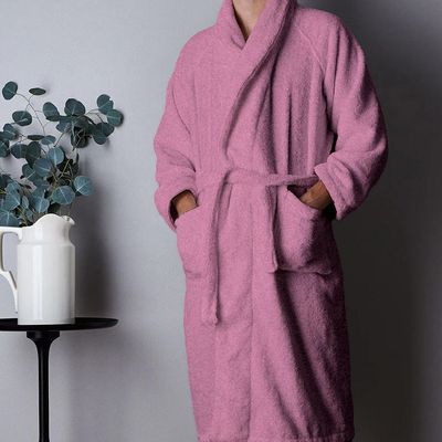  Cotton Home Bathrobe with Pockets Terry - Lavender 