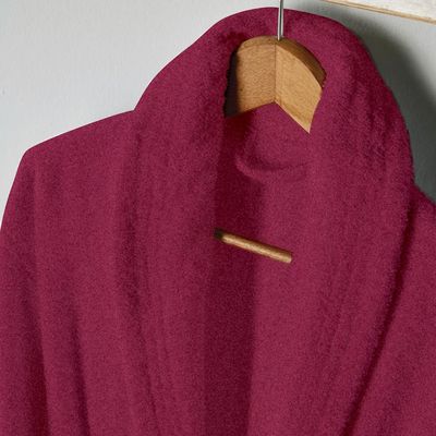  Cotton Home Bathrobe with Pockets Terry - Burgundy 
