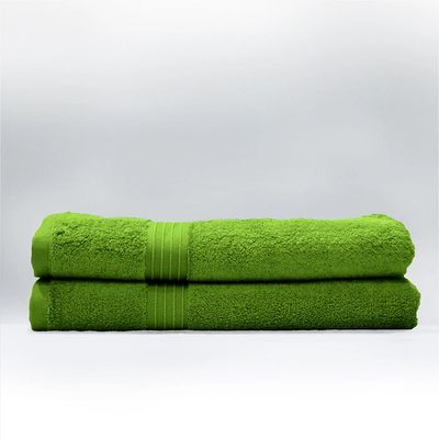  Cotton Home Bath Towel 2pc Set,70x140cm,100%Cotton,Dark Green