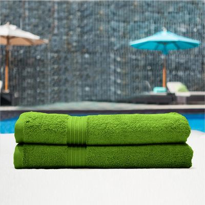  Cotton Home Bath Towel 2pc Set,70x140cm,100%Cotton,Dark Green