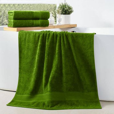  Cotton Home Bath Towel 2pc Set,70x140cm,100%Cotton,Dark Green