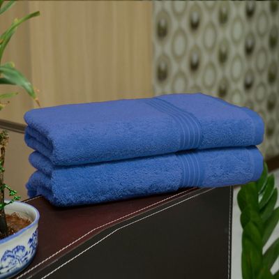  Cotton Home Bath Towel2pc Set,70x140cm,100%Cotton,Dark Blue