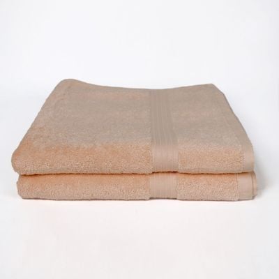  Cotton Home Bath Towel 2pc Set,70x140cm,100%Cotton, Peach 