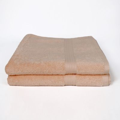  Cotton Home Bath Towel 2pc Set,70x140cm,100%Cotton, Peach 