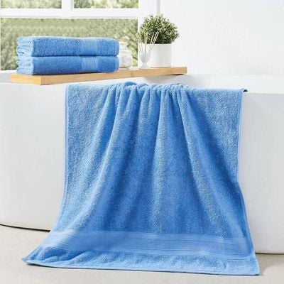  Cotton Home Bath Towel 2pc Set,70x140cm,100%Cotton, Light Blue 